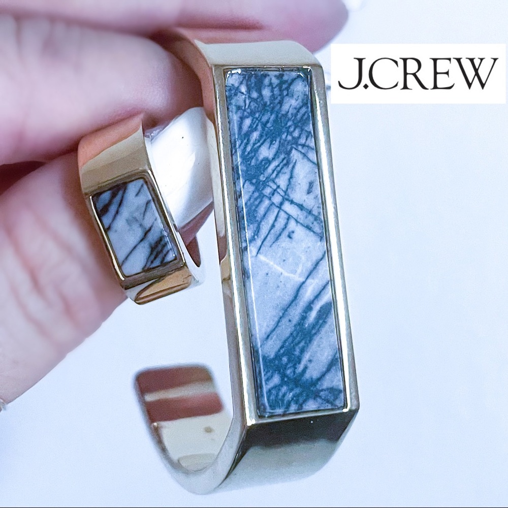 J. Crew Marble-Esque Open Bangle And Ring Set - image 1